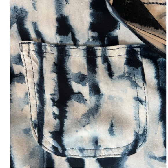 💙Rock & Republic Rare Indigo Shibori Type Soft Rayon Button Down Sz Sm💙 - Picture 11 of 16